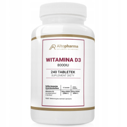 Witamina D3 8000 IU Z LANOLINY 240 tabletek